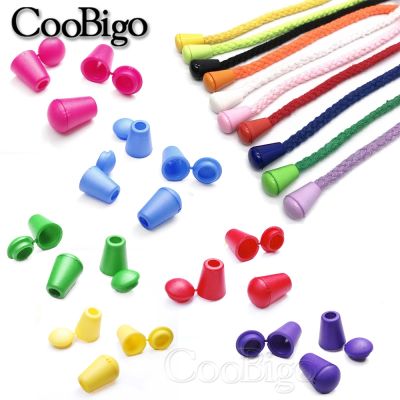 100pcs Cord End Bell Stopper With Lid Lock Toggle Clip for Paracord Rope Sportswear Shoelace Clothes Bag Accessories Plastic 5mm