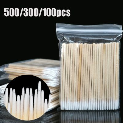 【jw】▩∏♨  1-500pcs Disposable Ultra-small Cotton Swab Lint Brushes Wood Buds Swabs Extension Glue Removing Tools