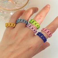 Fashion Hollow Design Adjustable Open Rings Candy Color Minimalist Metal Rings New Trendy Party Jewelry Gift 2022