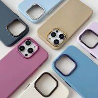 กรอบโลหะชุบไฟฟ้า tpu กำมะหยี่ในตัว มีโลโก้ เคสมือถือ 14 14pro 14Max -7Plus 8Plus 6Plus i7 i8 i6