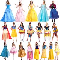 2020 new Halloween cos performance costume fairy leader snow white queen adult princess dress