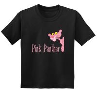 Lovely Pink Panther T-shirt Childrens Summer T-shirt Girl Cartoon Funny Print T-shirt Boy T-shirt 100% Cotton Short Sleeve Top 2023 New T-shirt