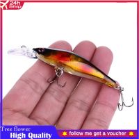 1 PC เหยื่อตกปลา Minnow 80mm 6.3g Wobbler Fishing Tackle มีให้เลือก 8 สีคุณภาพดี Bionic Hard เหยื่อ TREBLE Hooks Tackle