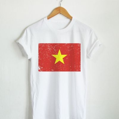 เสื้อยืดลาย ธงชาติเวียดนาม ประเทศเวียดนาม Vietnam Flag เสื้อยืดสกรีน แขนสั้น คอกลม