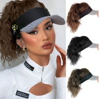 【jw】❏▤  Hat Wig with Ponytail for Baseball Cap Hair Extensions Synthetic Curly Wigs Adjustable Hats