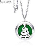 ✜ All Stainless Steel Christmas Halloween Easter Air Freshener Perfume Oil Diffuser 30mm Locket Jewelry Pendant Necklace For Women