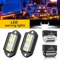 【LZ】ஐ✹۩  2pcs 6LED Car License Plate Lights 12-24V LED Side Marker 6500K Branco Sinal de Aviso Impermeável para SUVs Caminhões Trailers Ônibus