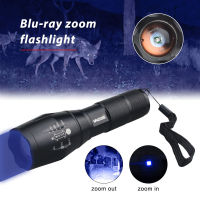 Blu-ray Zoomable 610NM Torch Outdoor Light Waterproof Hunting Fishing Lantern Portable Flashlight 1 Mode+18650+USB Charger