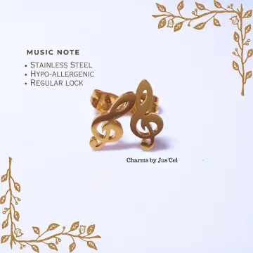 Buy Foro : Women's Diamond Music Note Studs Earrings 14K IJ SI (Rose Gold)  at Amazon.in