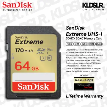 SanDisk 128GB Extreme SDXC card + RescuePro Deluxe up to 180 MB/s UHS-I  Class 10 U3 V30 for Smartphone