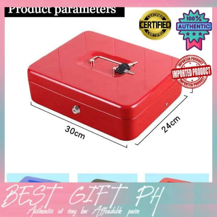 Authentic Portable Security Lockable Cash Box Tiered Tray Money Drawer