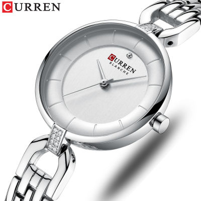 Luxury Brand CURREN Simple Casual Quartz Watches Women Silver Dress Wristwatch Female Clock Ladies Watch with Stainless Steel