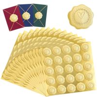 250pcs Gold Embossed Heart Stickers Envelope Seal Wax Looking Labels Wedding Party Invitation Card Christmas Gift Decoration