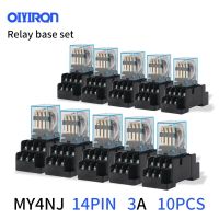 10ชุดรีเลย์กำลังไฟ MY4NJ DPDT 14Pin รีเลย์ขนาดเล็ก DC12V DC24V AC110V AC220V HH54P JQX-13F Series MY4N-J HH54P-L