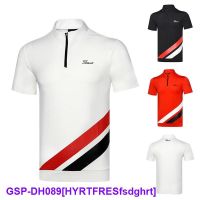 J.lindeberg Castelbajac FootJoy Cameron1 TaylorMade1 G4ความสนุกสนานกอล์ฟระบายอากาศได้ดีเสื้อผ้ากีฬากลางแจ้งกอล์ฟผู้ชายแห้งเร็วชุ่มชื้นในฤดูร้อนเสื้อโปโลบาง