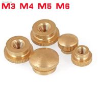 ♞∋◇ 2-10pcs/lot M3 M4 m5 m6 M8 blind brass step Thumb Nut knurled Hand Tighten Nut