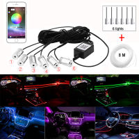 1 Set 456 In 1 Car LED Interior Atmosphere Light Kit Neon RGB Strip App Bluetooth Control For Car Ambient Decoration Lamp 12V