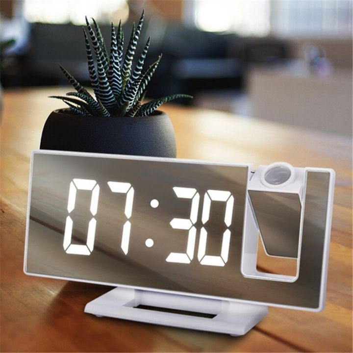 นาฬิกาอิเล็กทรอนิกส์ปลุกฉายภาพดิจิตอล-led-สำหรับห้องนอนโปรเจคเตอร์บนเพดานนาฬิกาหัวเตียงแบบอิเล็กทรอนิกส์