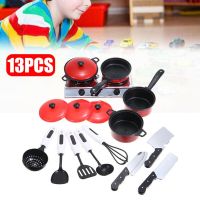 【Hot Sale】 New 13 pcs Children Mini Kitchen Cookware Pot Pan Kids Pretend Cook Play Toy