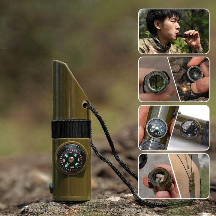 Outdoor Professional whistle and flashlight set Multi-Function Survival ...