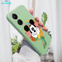 ZeroQiQi เคสโทรศัพท์สำหรับ Vivo Y16เคส Vivo Y22 Vivo Y22 S เคสมิกกี้เมาส์ลายการ์ตูนเคสโทรศัพท์ปลอกซิลิโคนของเหลวทรงสี่เหลี่ยมดั้งเดิมคลุมทั้งหมดกล้องเคสป้องกันทนแรงกระแทก