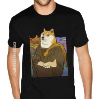 Wholesale Funny Mona Lisa Japanese Smiling Doge Tee Shirt Men Custom Printing Premium Cotton Hiphop Print Tees Shirt