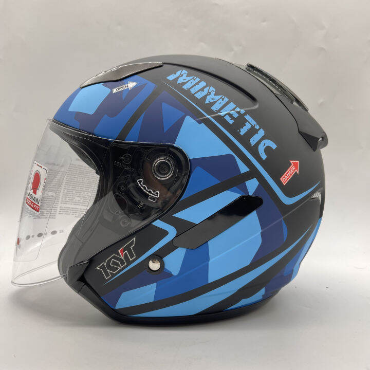 KYT HELLCAT HELMET MIMETIC MATT BLUE CASCO KYT HELLCAT MIMETIC MATT