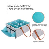 2X Diaper Organizer Baby Nursery Storage Basket with Zipper Lid and Leather Handle Baby Changing Bag