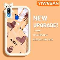 YIWESAN เคสสำหรับ VIVO Y91 Y91i Y95การ์ตูนน่ารักลายการ์ตูนช็อคโกแลตรูปหัวใจสวยงามเคสโปร่งใสกันกระแทกนุ่มโปร่งใสเรียบง่ายปลอกเคสโทรศัพท์รูปหัวใจ