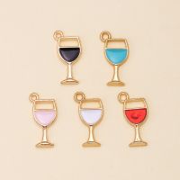 【YF】✵⊙  10Pcs 5Colors Enamel Wine Glass Charms Pendants for Earrings Necklaces Fashion Jewelry Making Accessories Wholesale