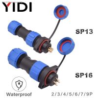 ✔卐 SP13 SP16 Waterproof Male Female Plug Socket Flange Air Connector 2 3 4 5 6 7 9 Pin Mounting Panel Cable Wire Aviation Connector