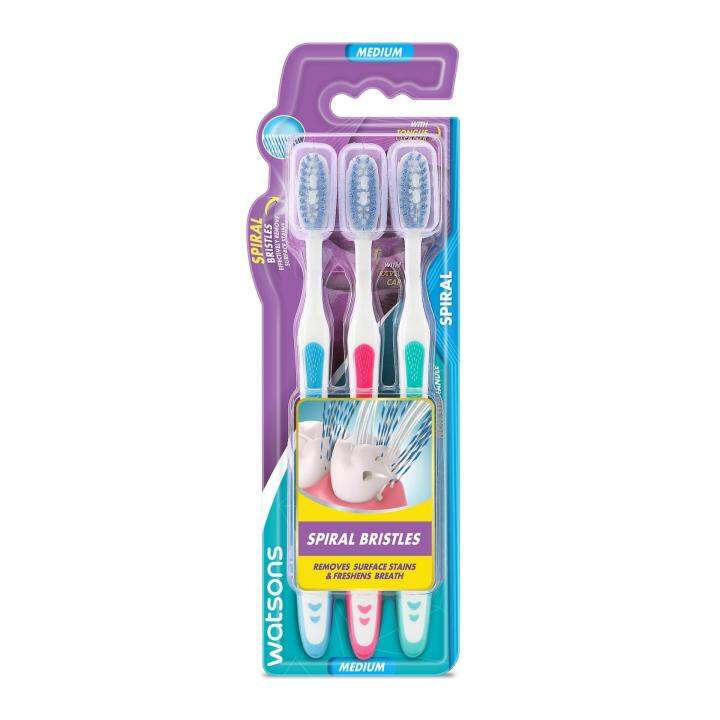 WATSONS Spiral Tootbrushes 3s Medium | Lazada PH