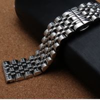 High quality Watchband Silver Metal Stainless Steel Watch Straps Bracelet Polished 7 beads14mm 16mm 18mm 19mm 20mm 21mm 22mm23mm