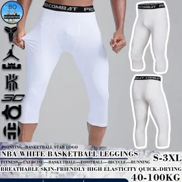 BOSPORT NBA Men's 3/4 Pro Combat Compression Pants Basketball Supporter  Tights Cropped Pants Sports Leggings Running Training Fitness Trousers