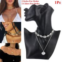 INSANESTORE66IN4ผู้หญิงโซ่ทอง Choker สร้อยคอเปลือกหอยหลายชั้นจี้เปลือกหอยคาวเครื่องประดับสำหรับเดินชายหาดโบฮีเมียน