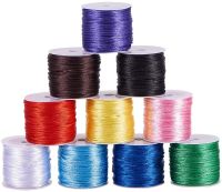 10 Color 1.5mm Rattail Satin Nylon Trim Silk Cord for Friendship Bracelet Braided Necklace, Chinese Knot, Macramé, Trim, Jewelry Making, 150 Yards Totally