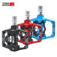 Thinkrider แป้นล็อคจักรยานแบบ2 In 1,ฟรีสตั๊ดสำหรับ SPD MTB ถนนอลูมิเนียมกันลื่นที่ล็อค Bea