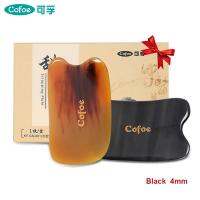 (สีดำ,4มิลลิเมตร) Cofoe วัวฮอร์น Guasha ขูดบอร์ดยกกระชับใบหน้า Scaper แผ่นนวดต่อต้านริ้วรอยสำหรับ Ful ร่างกายตานวดกัวซาเครื่องมือชุด