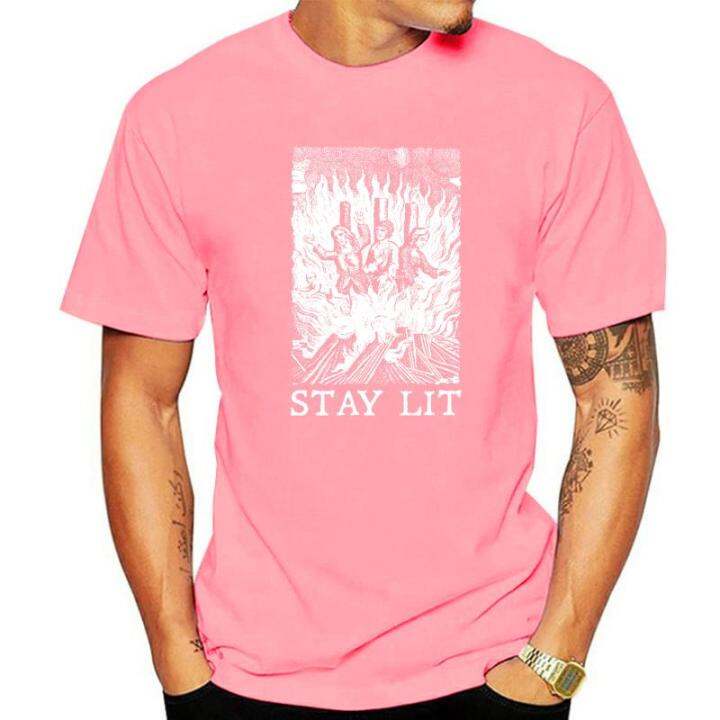 stay-lit-witches-funny-pagan-occult-t-shirt-cute-birthday-tops-tees-cotton-top-t-shirts-for-men-cosie-christmas-clothing