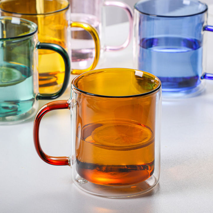 ชุดเหยือกแก้วน้ำถ้วยชาเข็มขัดสีแก้วกาแฟแก้วน้ำสองแก้วที่ใช้ในครัวเรือน