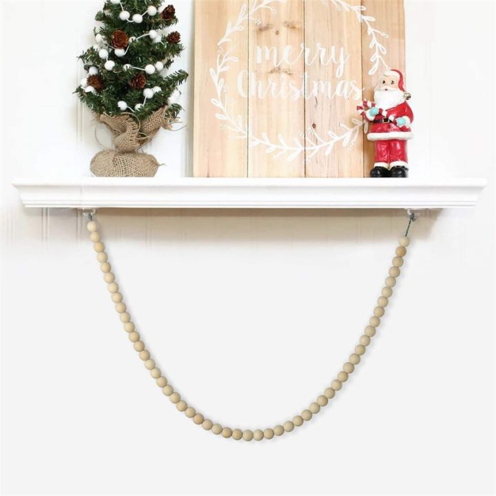 in-stock-พู่ลูกปัดไม้พวงมาลัย-wood-beads-garland-บ้านไร่หมู่บ้านลูกปัดตกแต่งเทศกาล