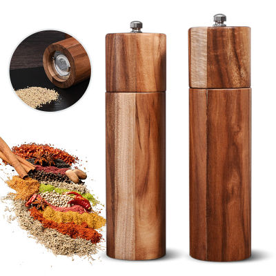 Wooden Salt and Pepper Grinders Acacia Wood Manual Salt Pepper Spices Mill For Seasoning Kitchen Cooking Tools