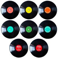 14/24cm Retro Vinyl Records Wall Decal DIY Wall Sticker Aesthetic Disco Rock And Roll Music Studio Party Decorations