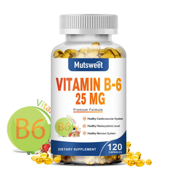 Vitamin B6 Capsules 25 Mg Benefit Nerve & Muscle Function, Relax