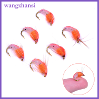 Wangzhansi ผีดิบสกั๊ดบินเหมือนจริง6ชิ้น/กล่องสำหรับเหยื่อแมลงเหยื่อปลอมเหยื่อตกปลา