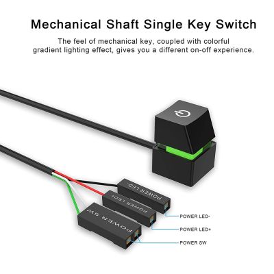 LED Desktop Computer Power Switch External Remote Start PC Motherboard Power On Off Switch Button Extension Cable