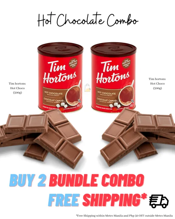 Bundle of 2 | Tim Hortons Hot Chocolate Drink in Can 500g Ready to Drink  Powder Milk Chocolate (Expiration date BB/MA November 2023) | Lazada PH