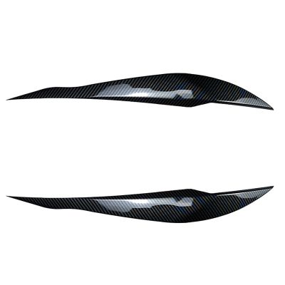 2Pcs Front Plated Headlight Cover Head Light Lamp Eyelid Eyebrow Trim ABS for -BMW F30 F35 2013-2019