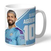 กระบอกชงชาส่วนบุคคล Citys FC Sergio Aguero Autograph Manchester พัดลมของ Citys