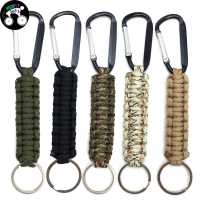 ปีนเขากลางแจ้งเจ็ดแกนร่มเชือกพวงกุญแจ Carabiner สีสุ่ม